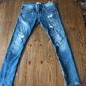 Zara Man distressed Jeans with studded pockets